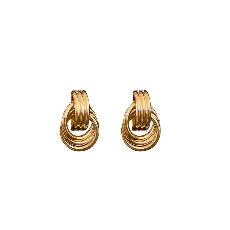 Double Geometric Multi-layer Loops Earrings Earrings