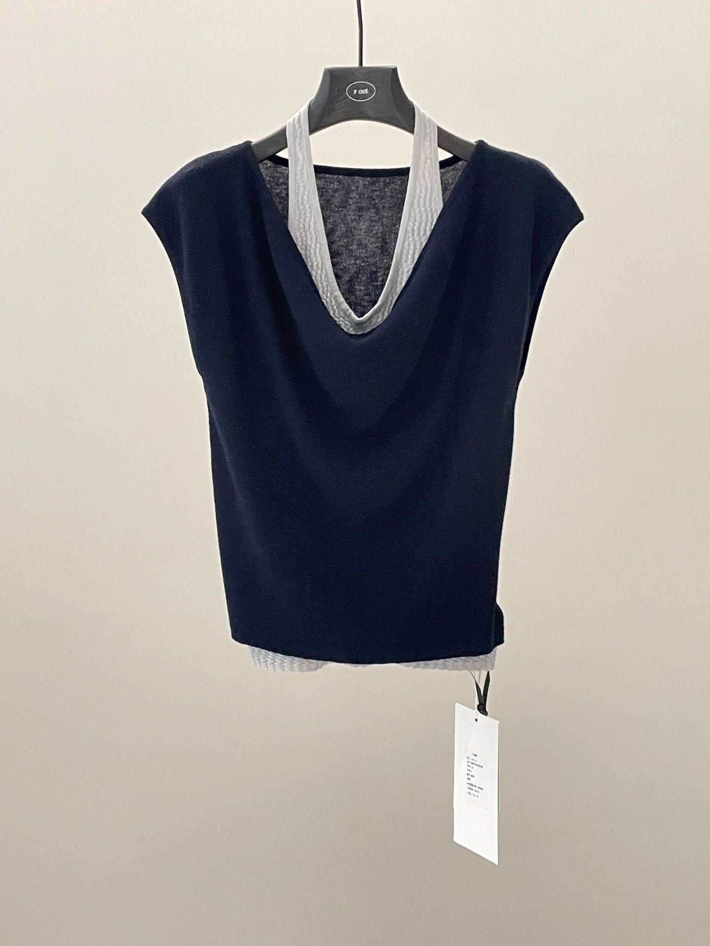 Premium one-word shoulder fake two tops