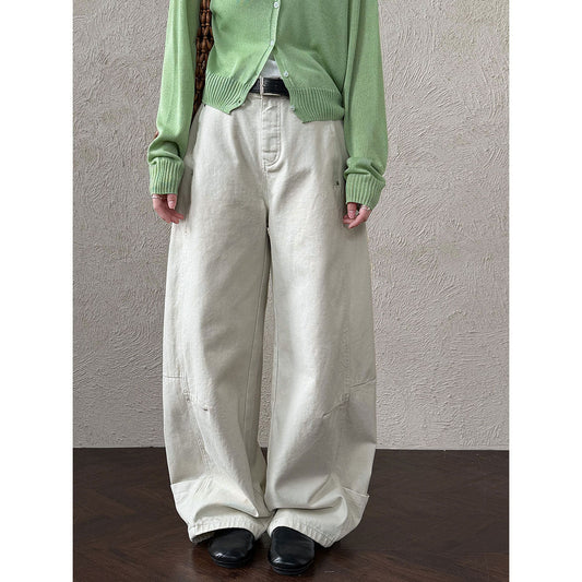 American jeans retro scimitar pants spring new loose and versatile wide-leg straight pants