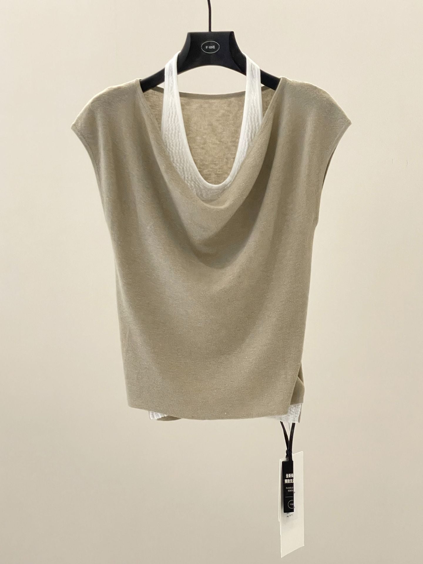 Premium one-word shoulder fake two tops
