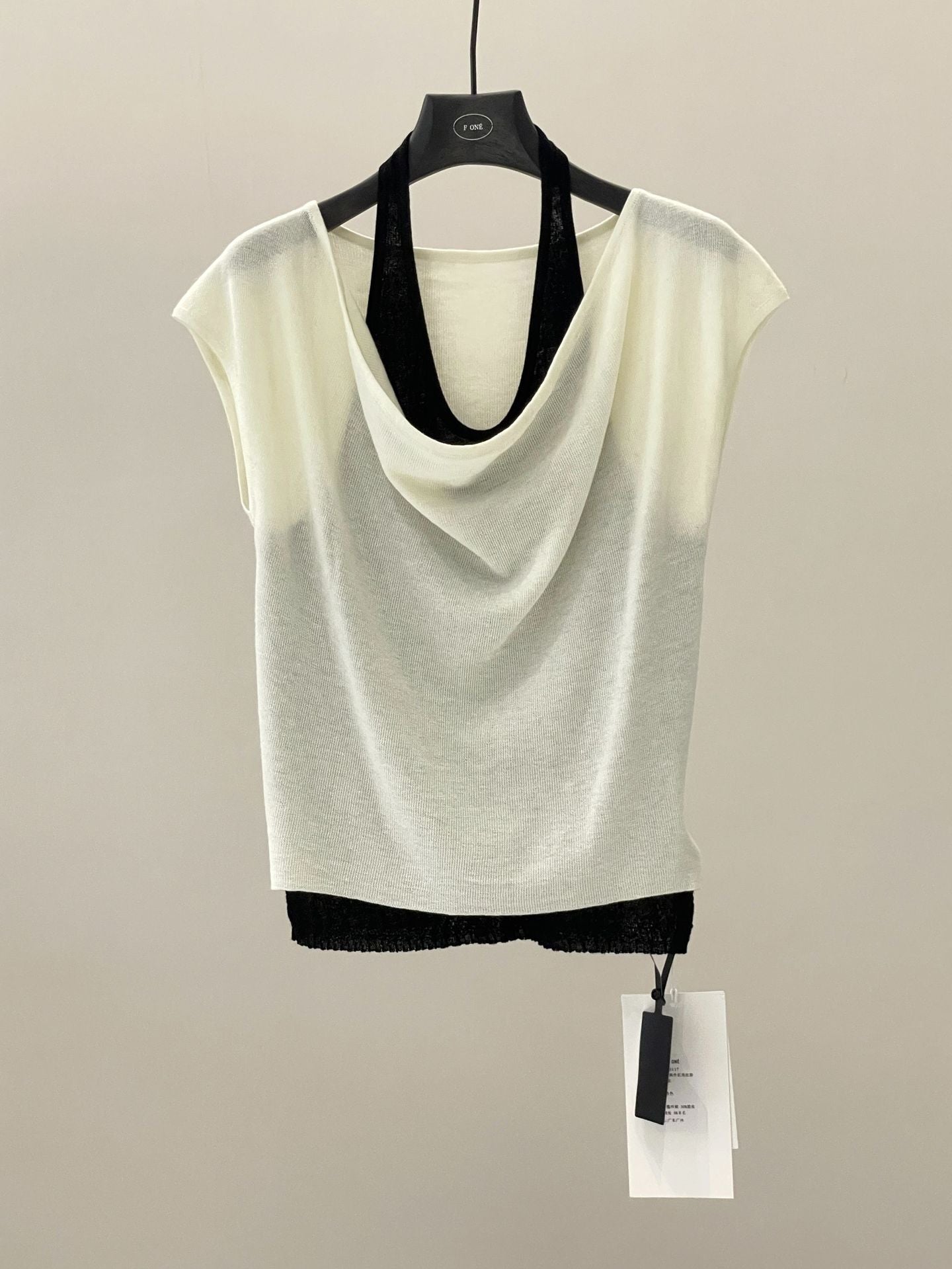 Premium one-word shoulder fake two tops