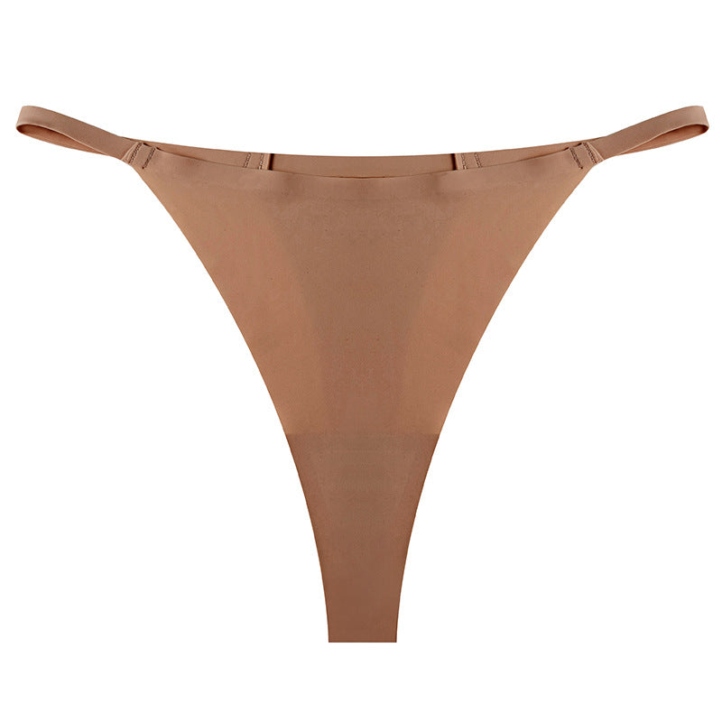 Sports One Piece T Pants Ice Silk Breathable Quick Drying Low Waist Traceless Sexy Strap Thong