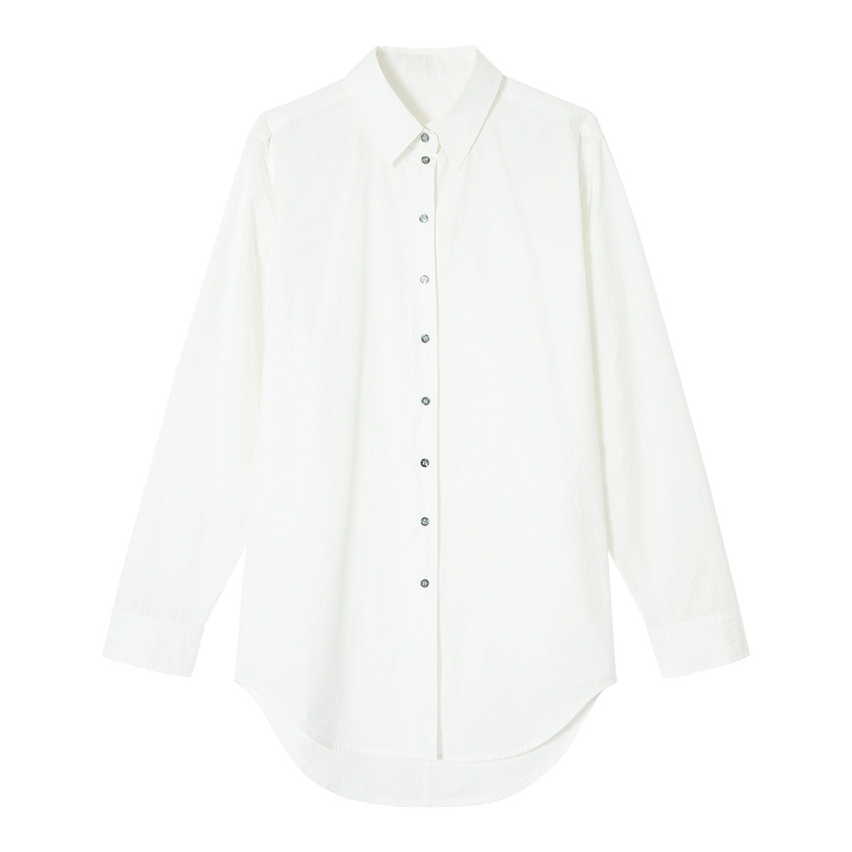 Spring new high-count and high-density pure cotton waist versatile and thin and light skinny shirt