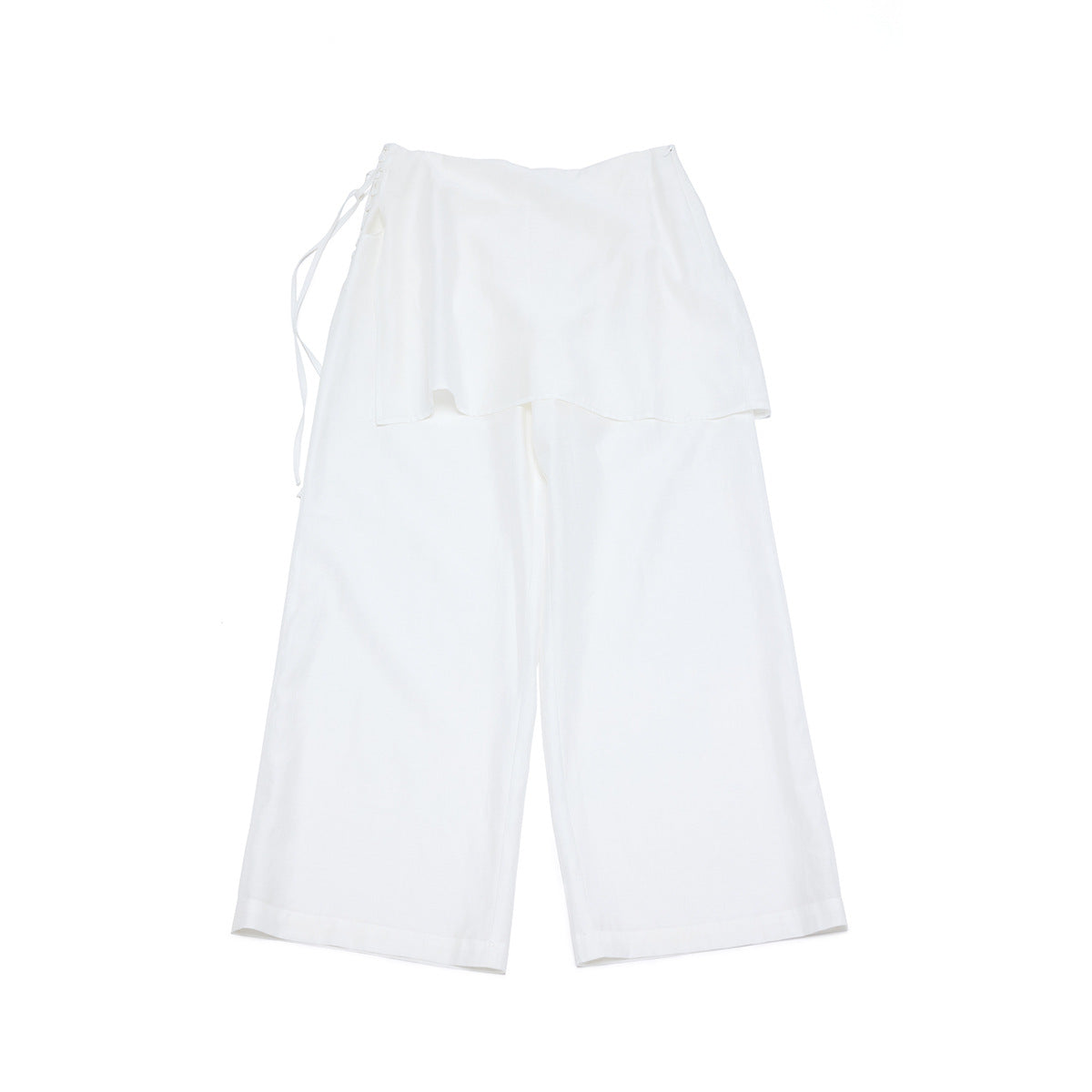 Autumn new casual high-waisted Tencel skin-friendly two-piece set long lace-up wide-leg pants