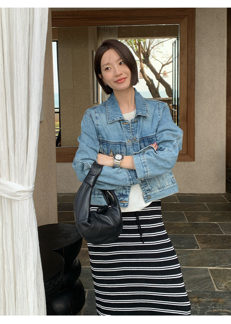Vintage old washed denim jacket