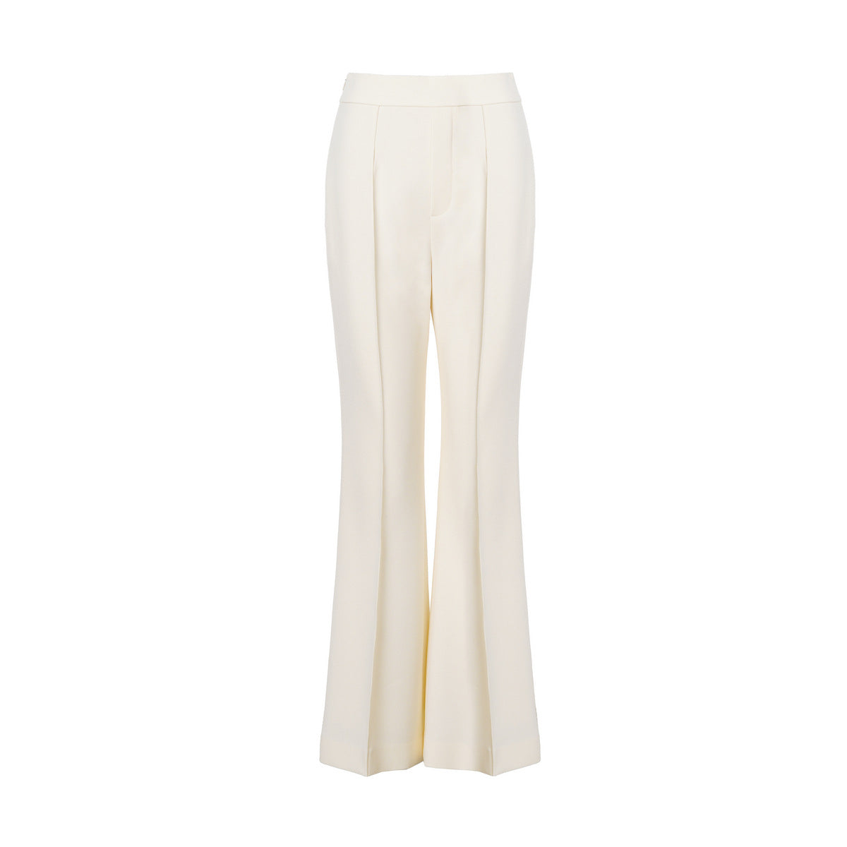 Anti-wrinkle twill eyelash lace waist apricot high and thin suit flared pants