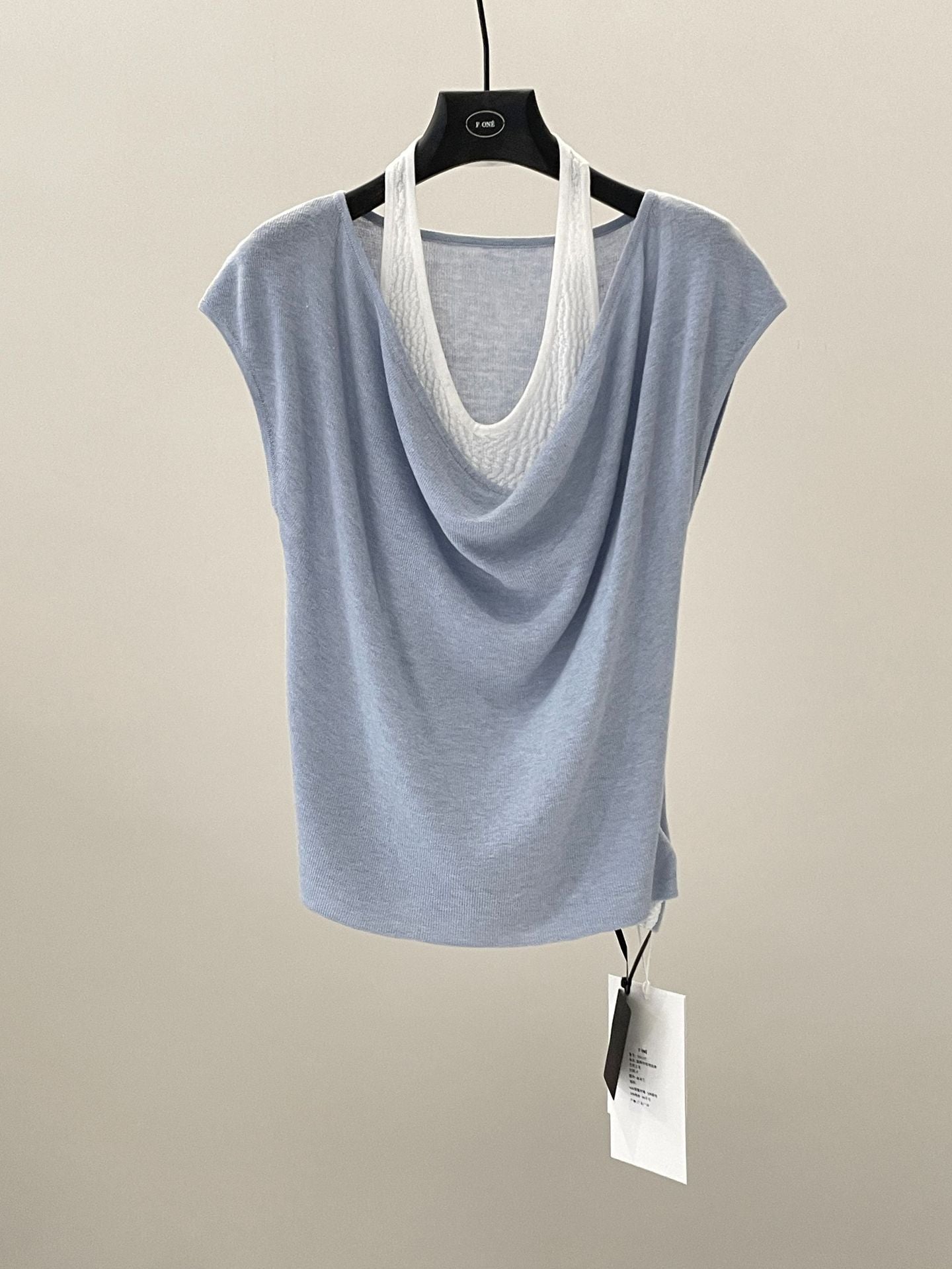 Premium one-word shoulder fake two tops