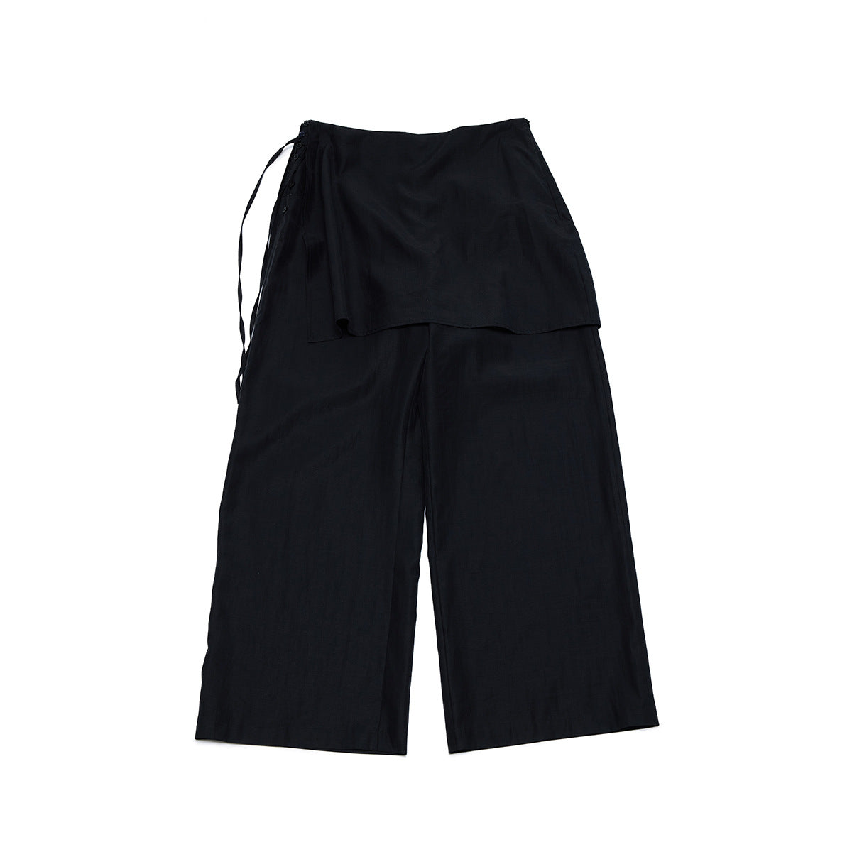 Autumn new casual high-waisted Tencel skin-friendly two-piece set long lace-up wide-leg pants