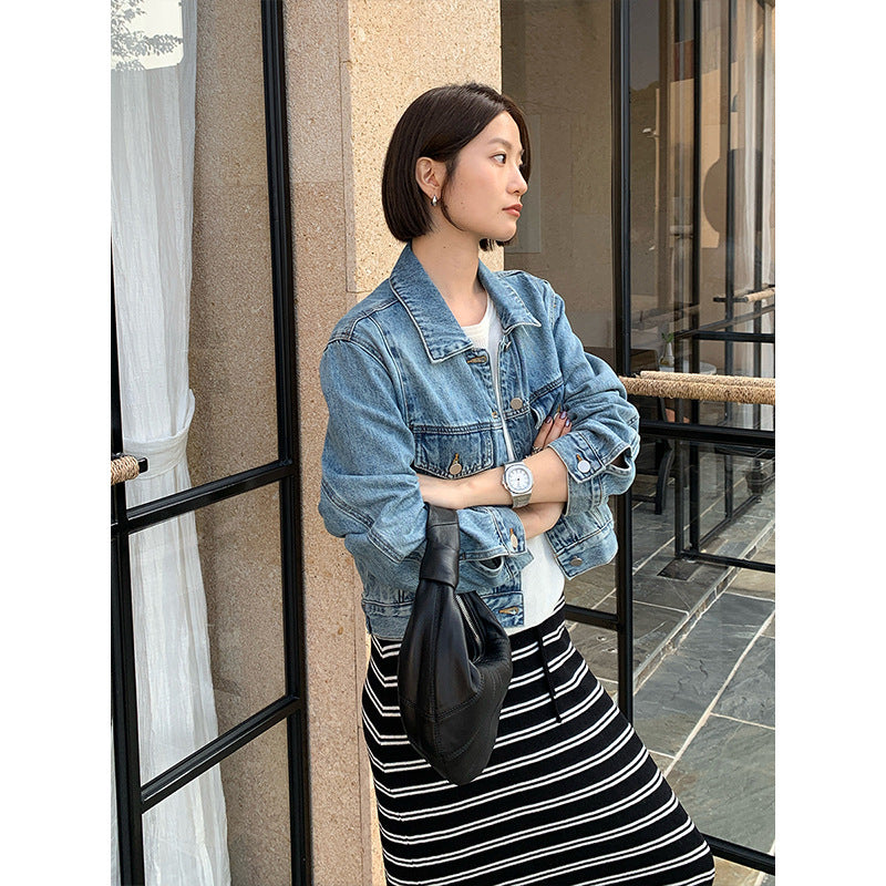 Vintage old washed denim jacket