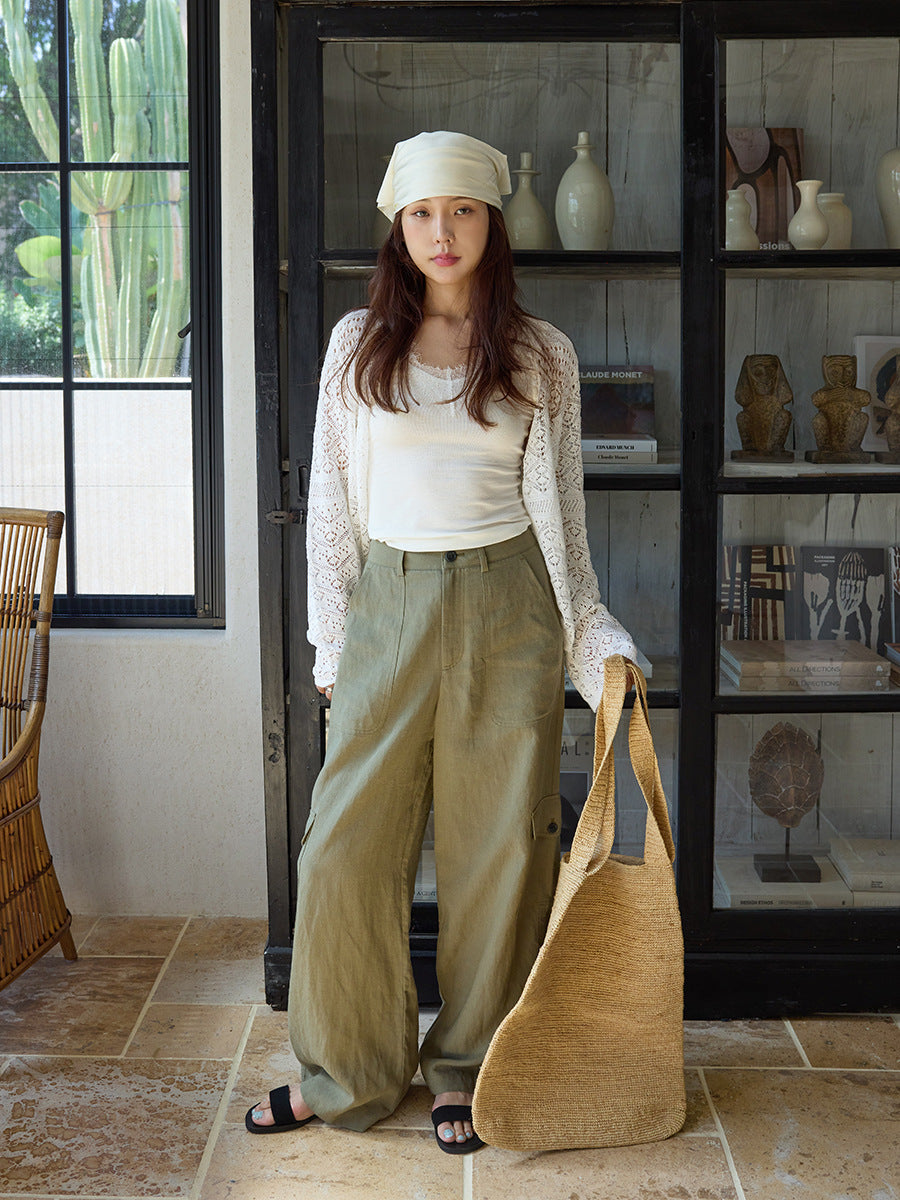 French gentle atmosphere lazy lace hollow knitted sweater summer new top
