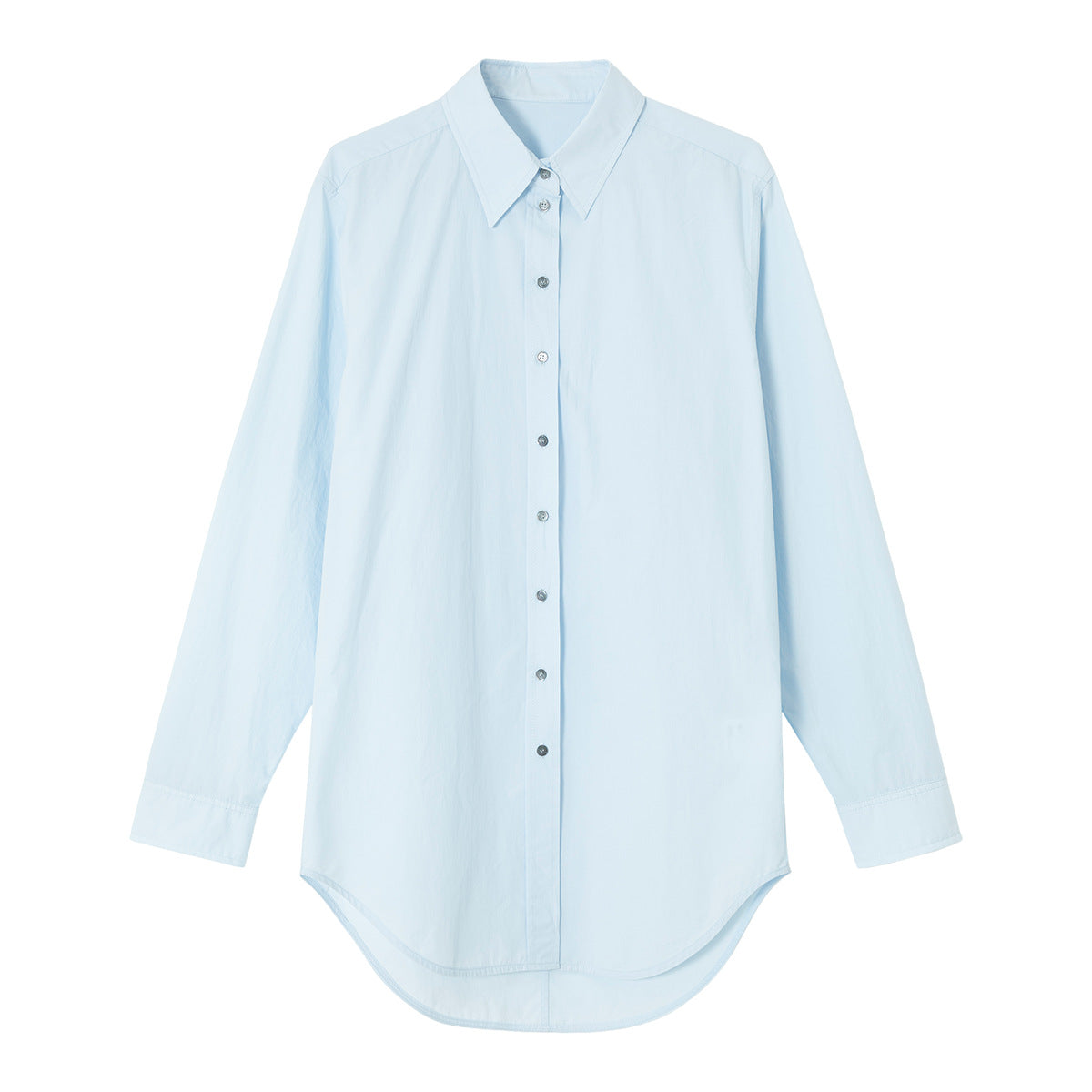 Spring new high-count and high-density pure cotton waist versatile and thin and light skinny shirt