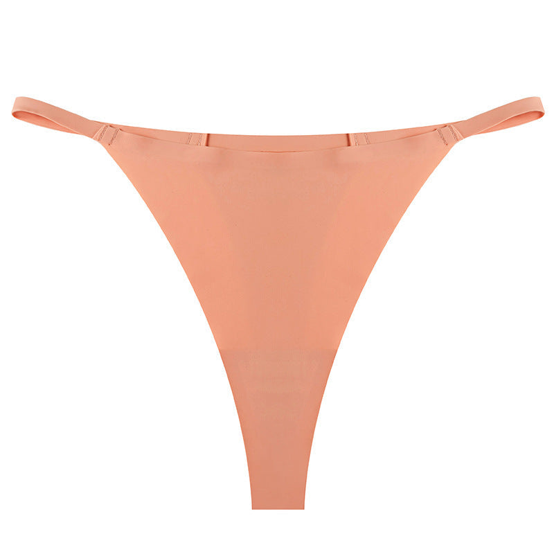 Sports One Piece T Pants Ice Silk Breathable Quick Drying Low Waist Traceless Sexy Strap Thong