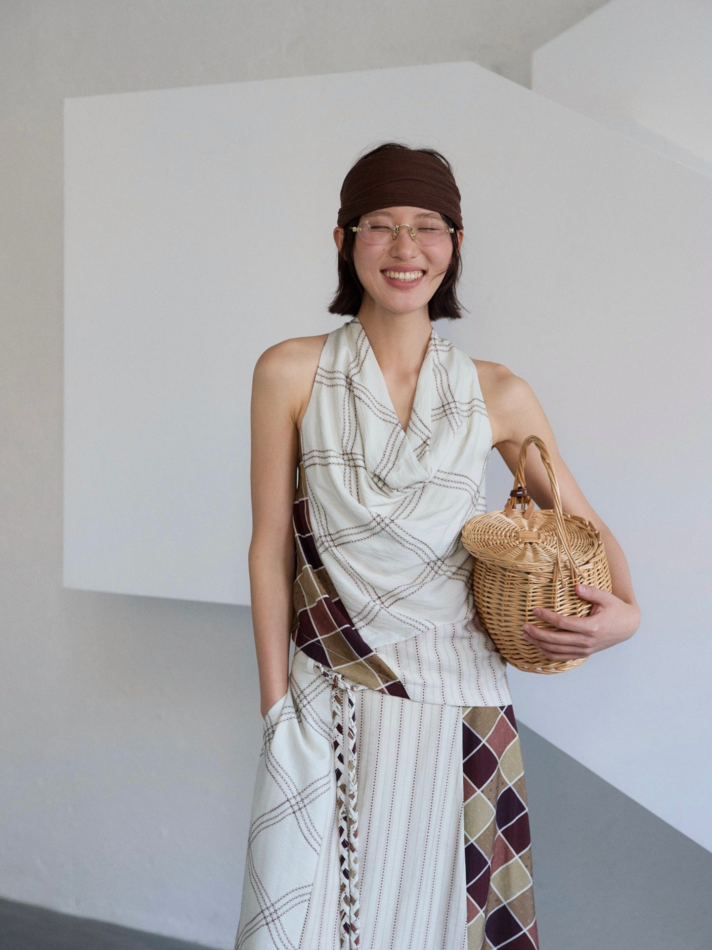 Women's Vacation Splicing Swing Neck Vest