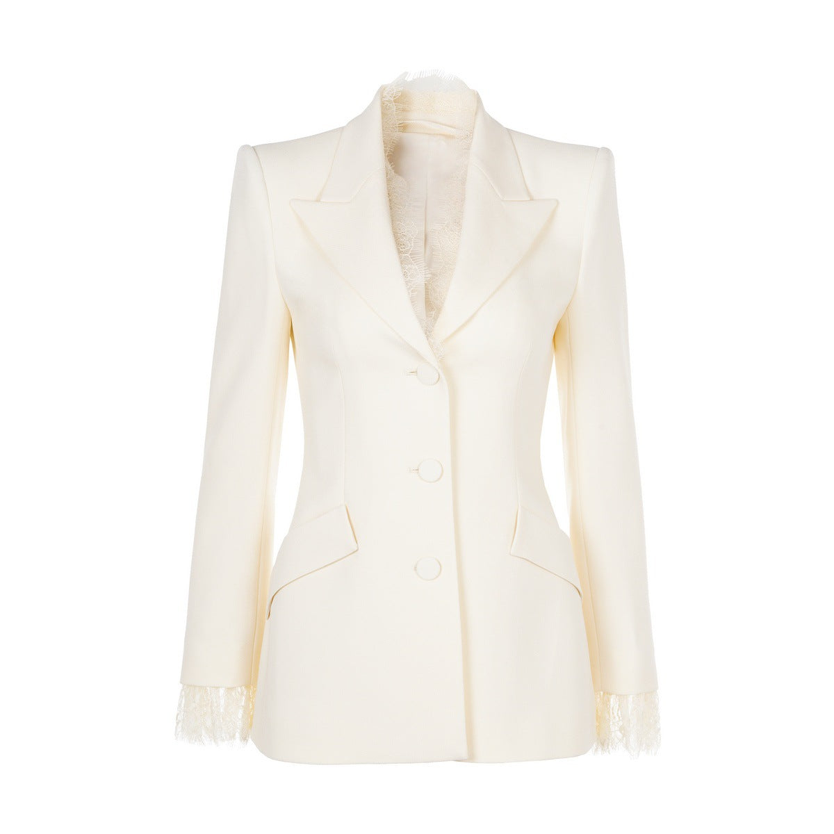 Anti-wrinkle twill eyelash lace waist apricot high and thin suit flared pants