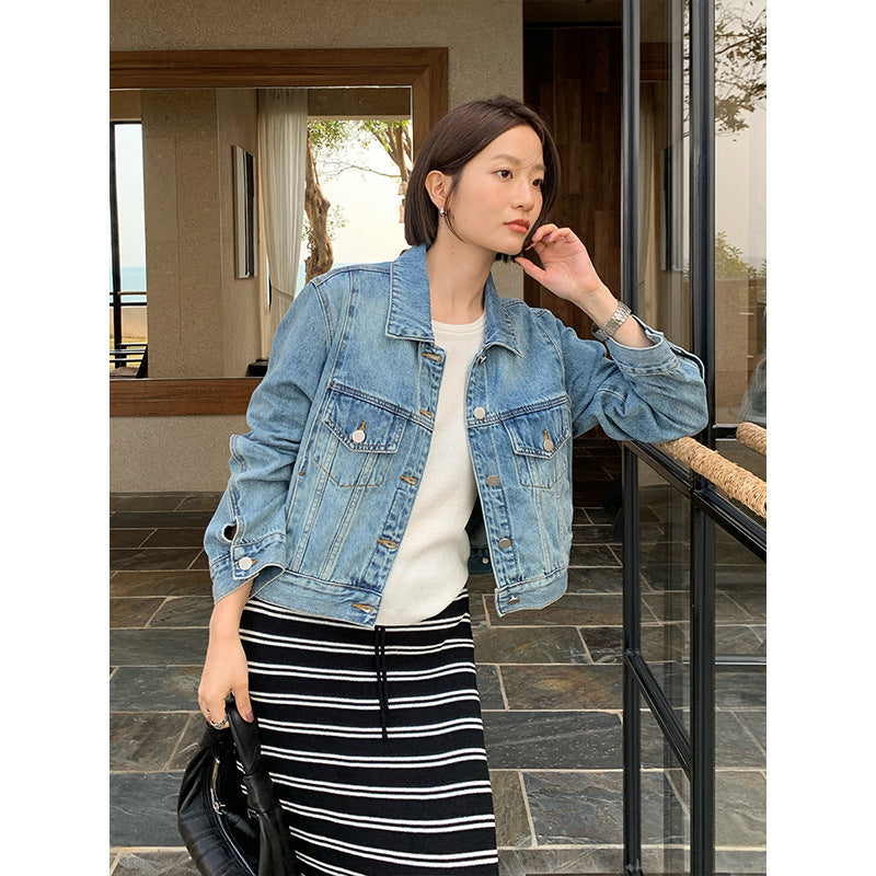 Vintage old washed denim jacket