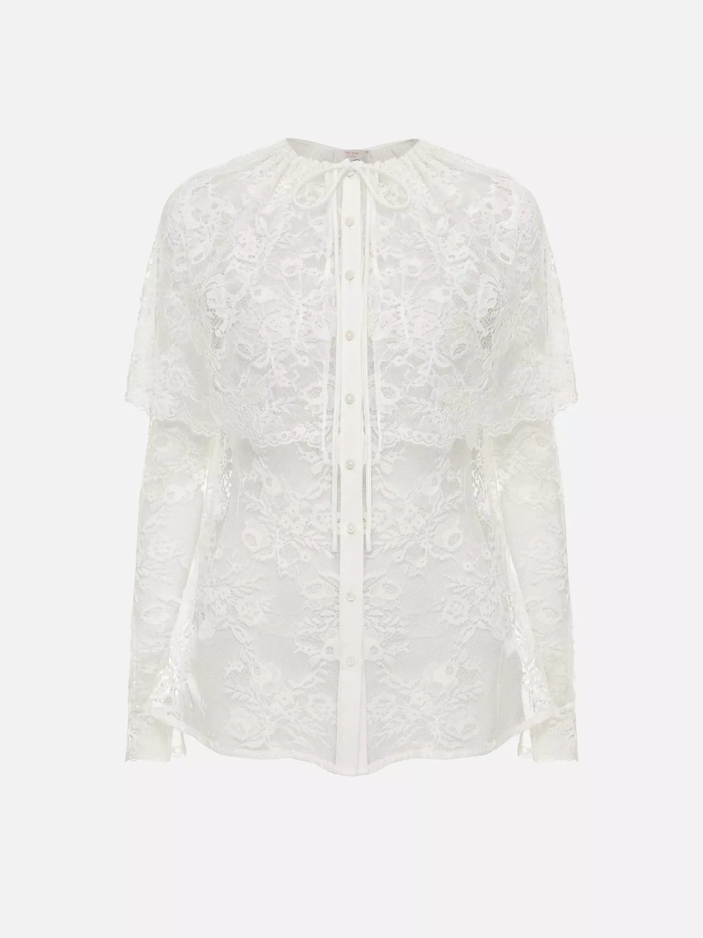 French niche lace patchwork cape shirt top small shirt long sleeves