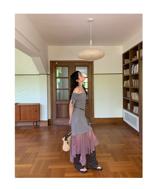 Asymmetrical Off-Shoulder Dress
