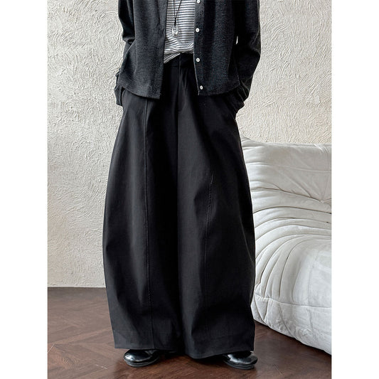 American retro three-dimensional cutting tooling wide-leg pants spring new straight pants broken-sewn sickle pants