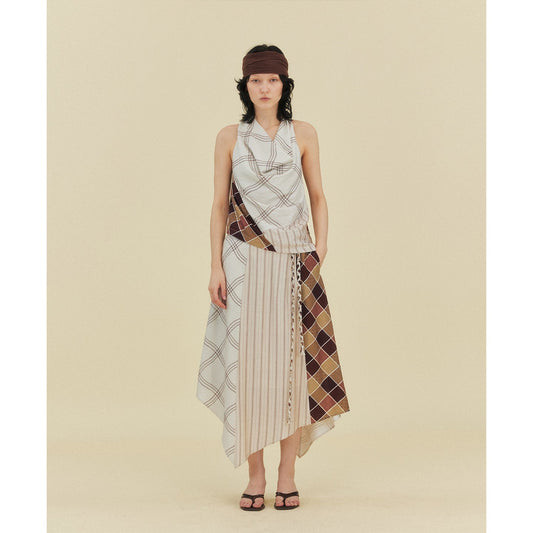 Women's Vacation Splicing Swing Neck Vest