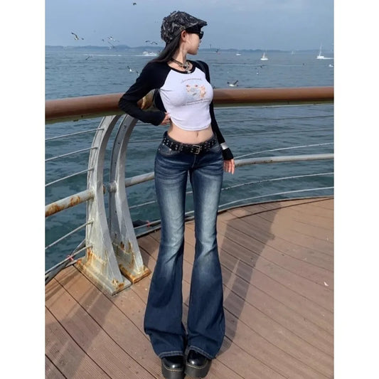Women's Jeans - Y2K High Waist Flared Bootcut Pants