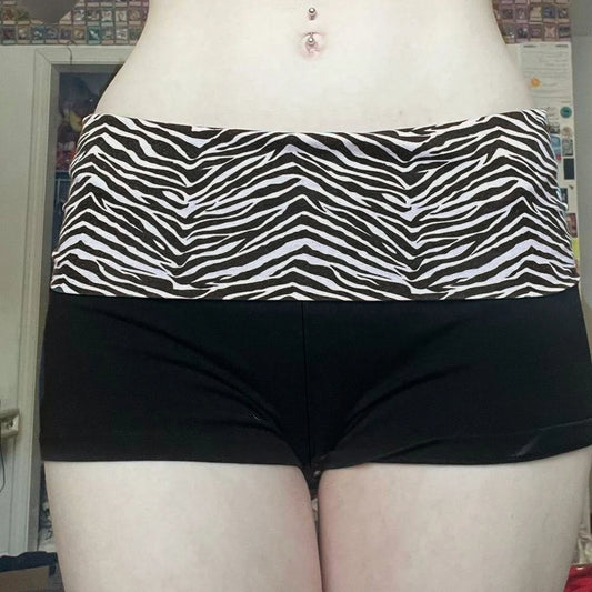 Women's Zebra Print Elastic Shorts